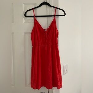 Elegant Red Spaghetti Strap Dress